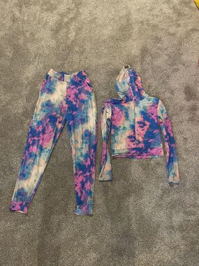Full Circle Trends Tracksuit Womens Small Multicolor Tie Dye Hoodie Joggers